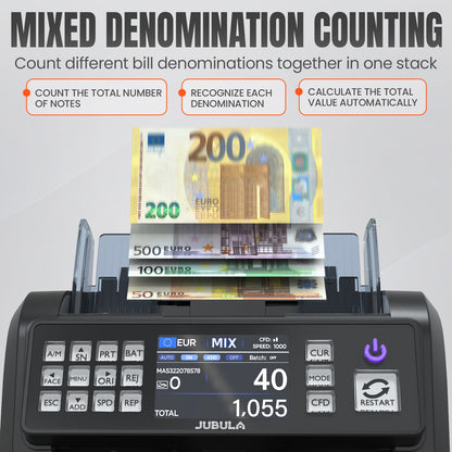 Jubula MV-600 Dual-Pocket Banknote Value Counter & Sorter
