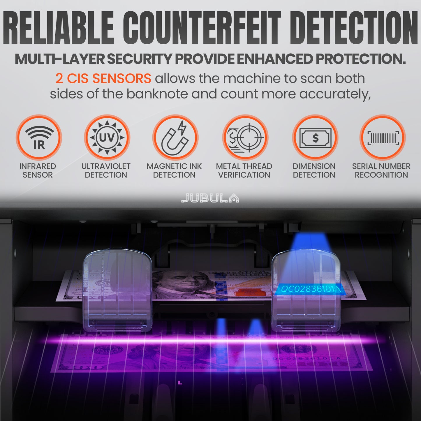 Jubula MV-600 Dual-Pocket Banknote Value Counter & Sorter