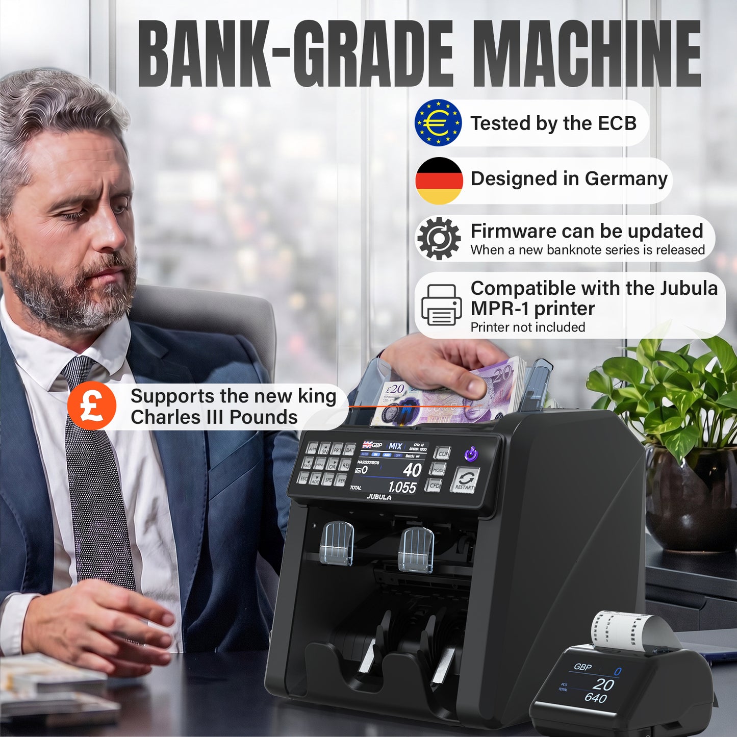Jubula MV-600 Dual-Pocket Banknote Value Counter & Sorter