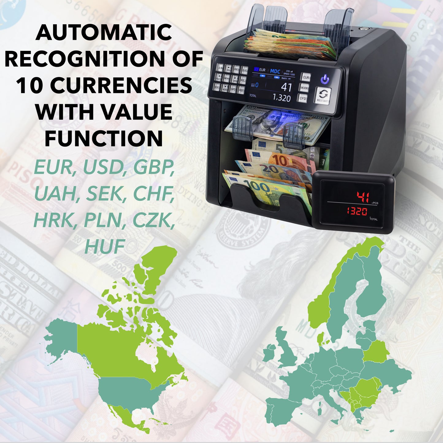 Jubula MV-600 Dual-Pocket Banknote Value Counter & Sorter