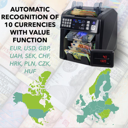 Jubula MV-600 Dual-Pocket Banknote Value Counter & Sorter