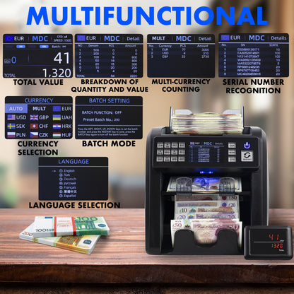 Jubula MV-600 Dual-Pocket Banknote Value Counter & Sorter