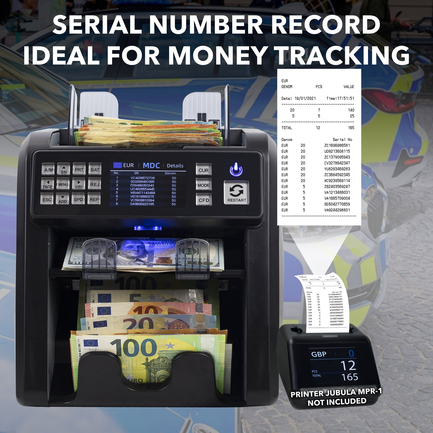 Jubula MV-600 Dual-Pocket Banknote Value Counter & Sorter
